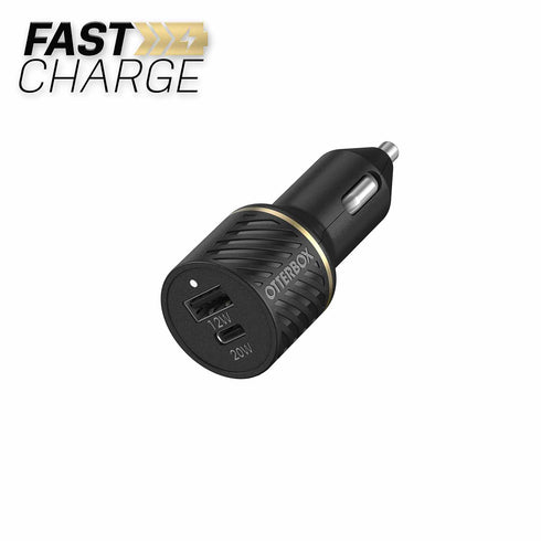 OtterBox Dual Fast Car Charger USB-C 20W PD and USB-A 12W 7880703